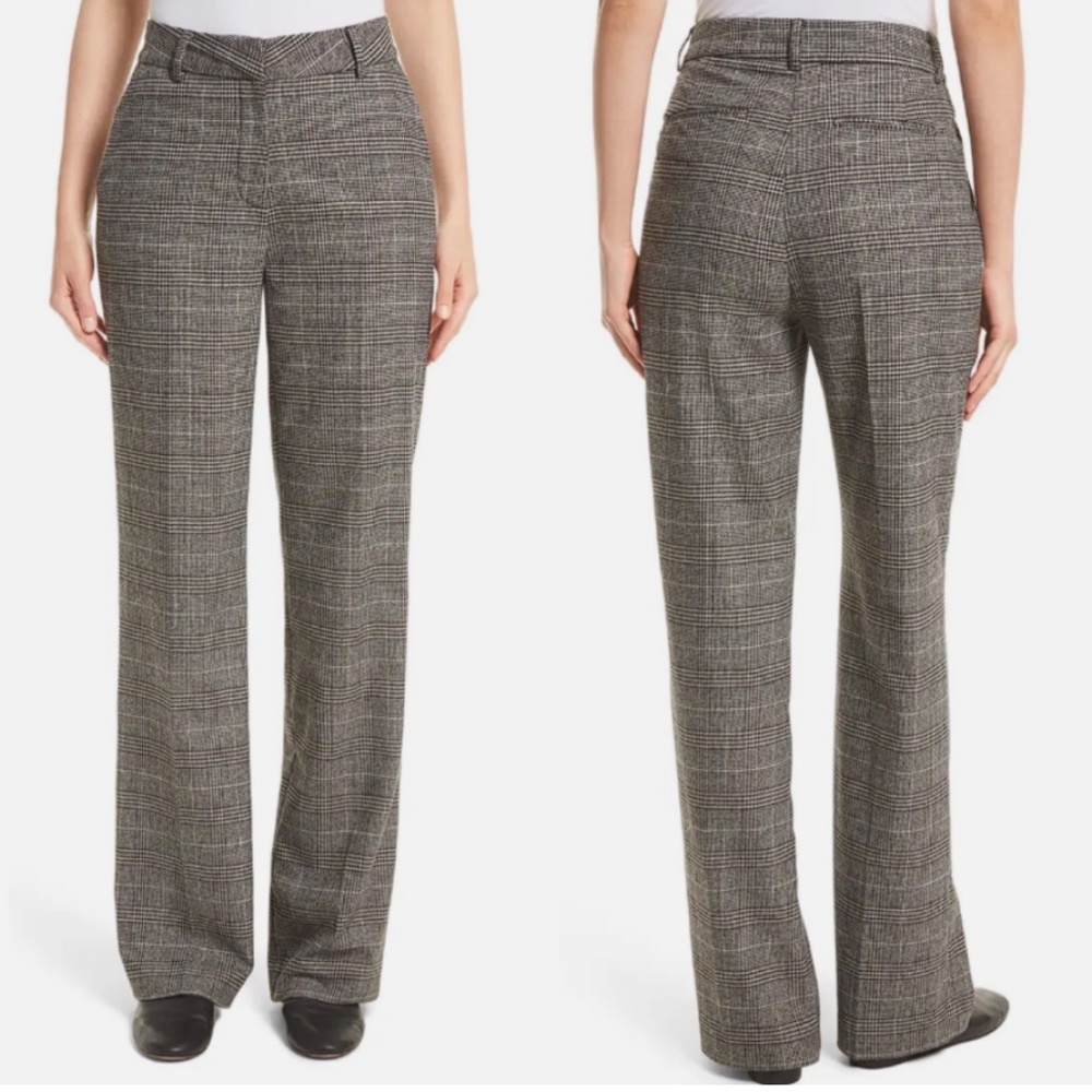 Joie Black and White Checkered Wool Pants
